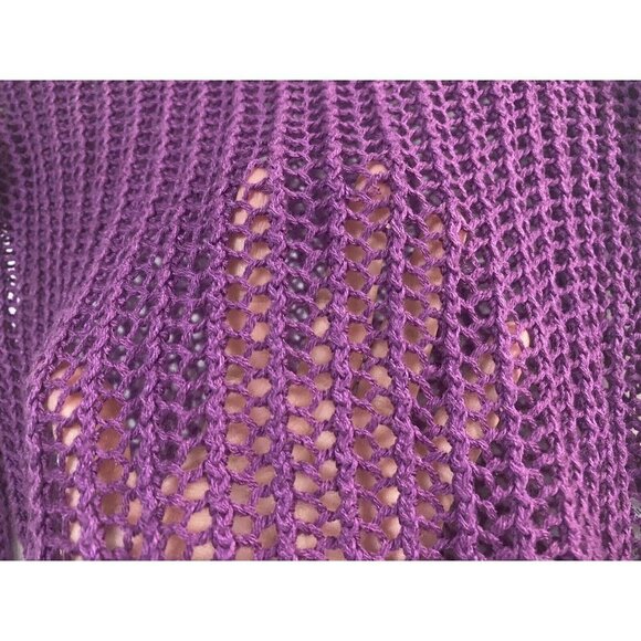 L.E.I. Women's Juniors Crop Sweater Size Medium M Purple Knit - Picture 4 of 6